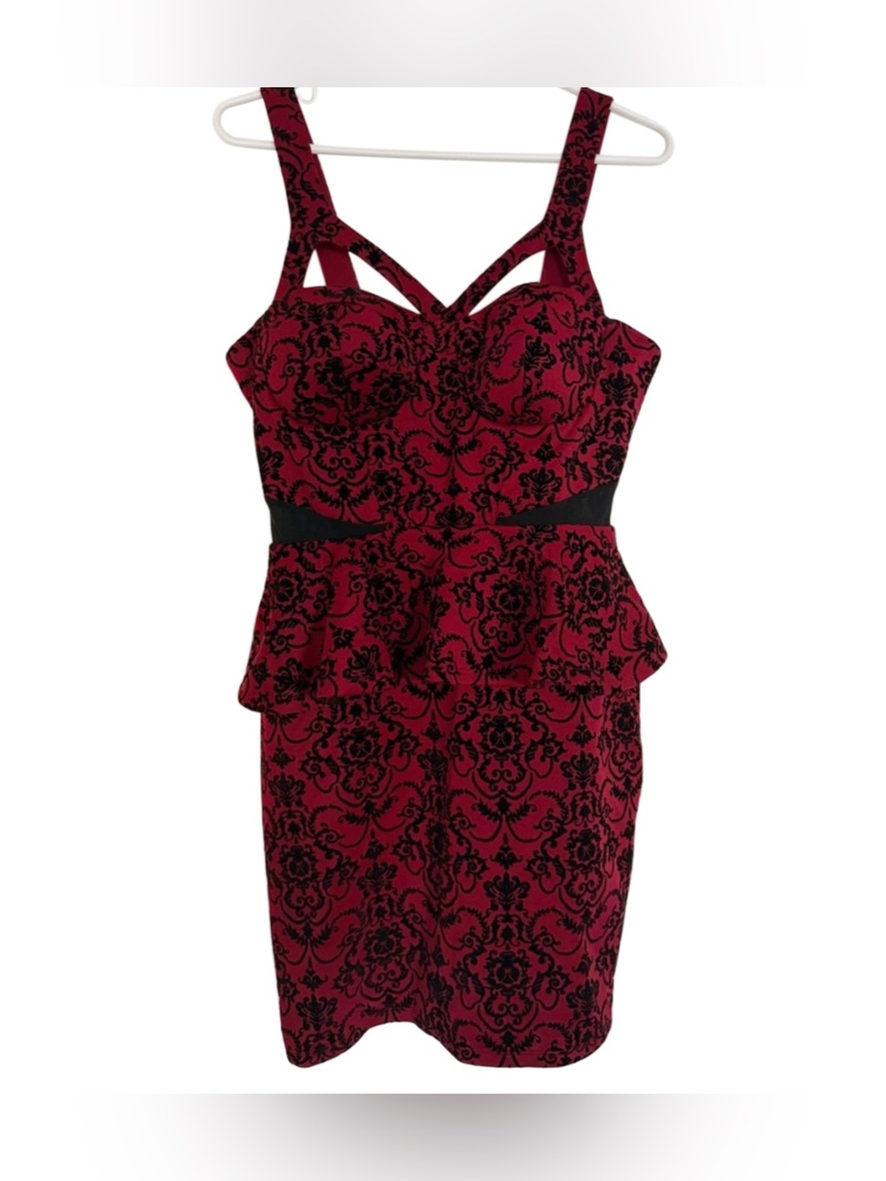 Material Girl Red and Black Patterned Mini Dress